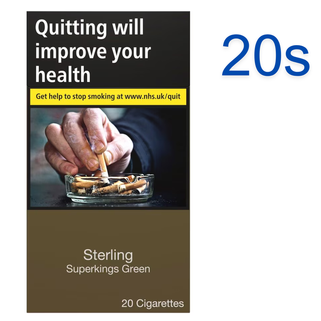 Sterling Superkings Green Cigarettes, 20s