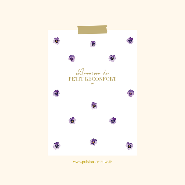 Carte postale aquarelle - Livraison de petit réconfort