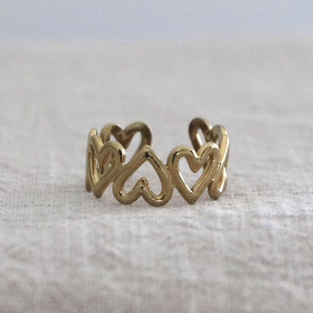 Bague coeur doré