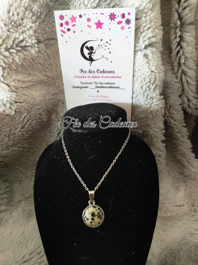 Pendentif "Little Rock" Jaspe Dalmatien 