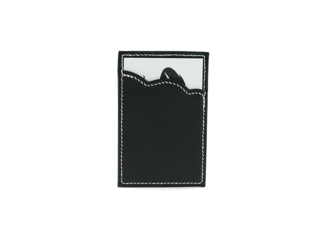 Porte-Carte KUMO Noir Souple Fil Blanc