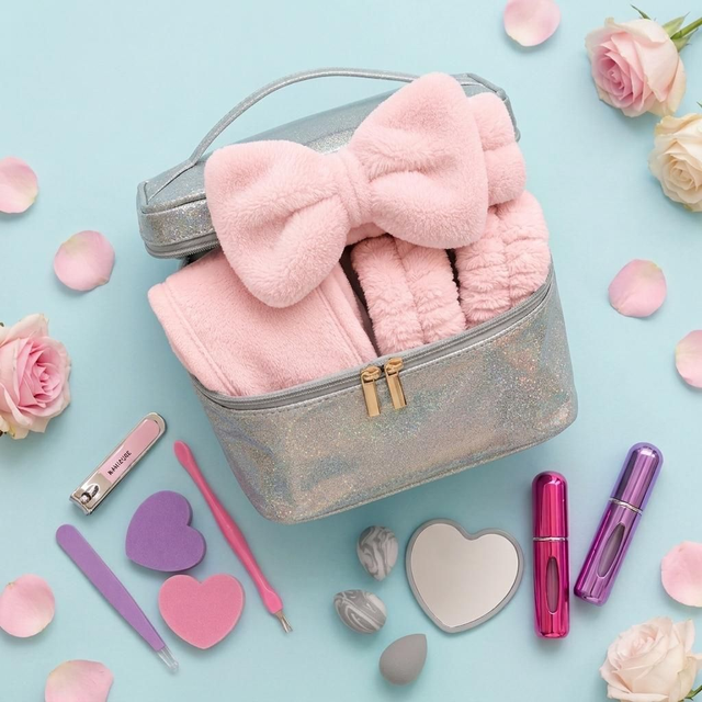 « Coffret Premium : Pack Beauté &amp; Soin Kawaii (Édition Grise Pailletée) »

