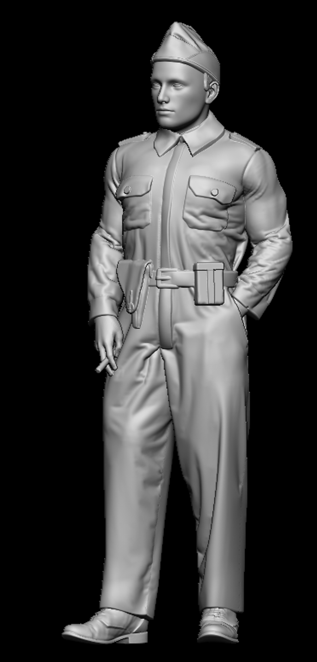 WW2 Dutch Armoured Car Crewmember  (3D Printed resin)