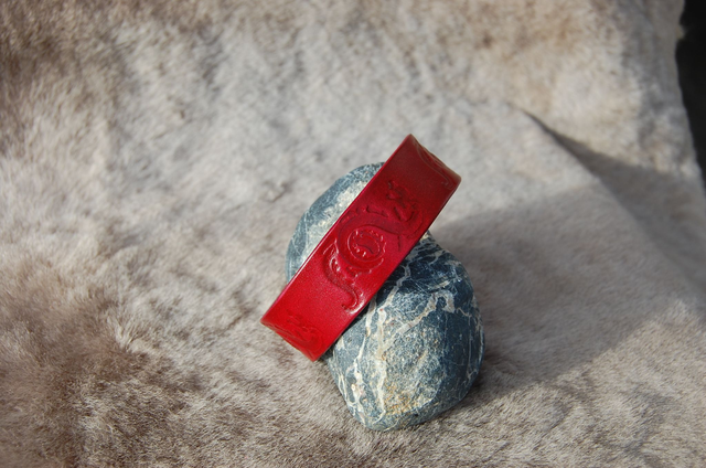 Bracelet en cuir en  20mm de large style médiéval