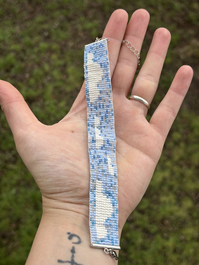 NÁRAMEK z Japonských Miyuki korálků - nebe