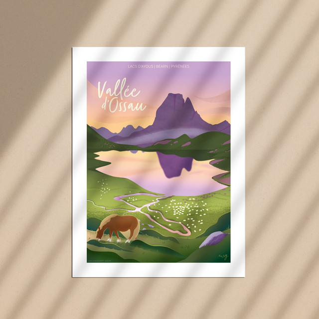 Affiche Lacs d'Ayous, vallée d'Ossau 30x40