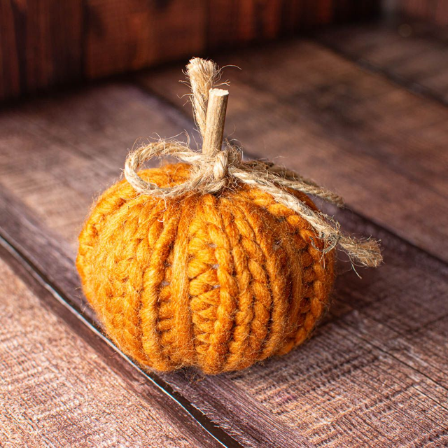 Orange Knitted Pumpkin