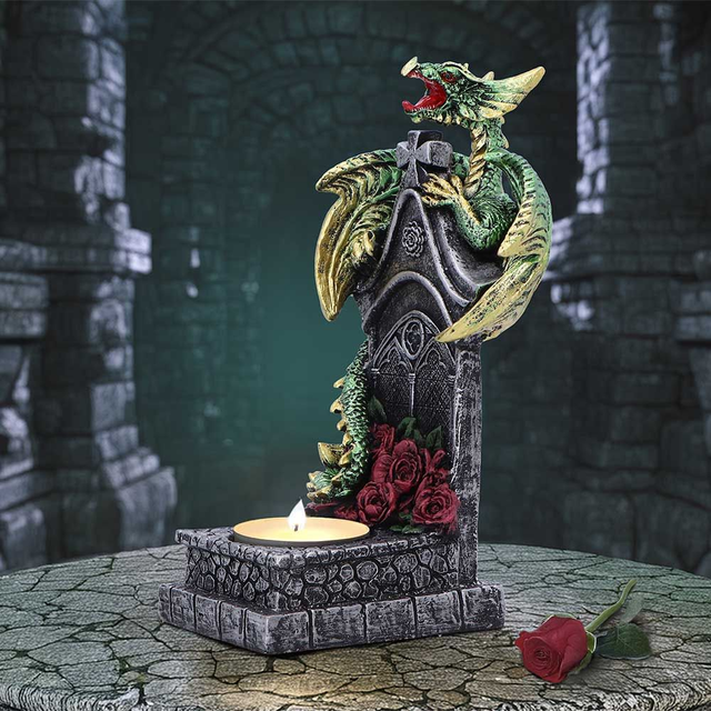 Light of the Dragon Green Ornamental Tealight Holder