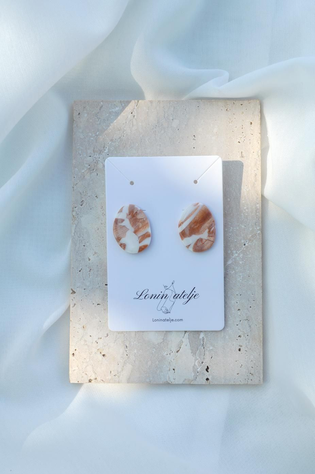 Rosewood Dreams - Veliki marmorni uhani 