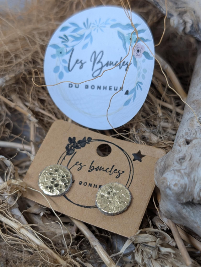 Boucles d'oreilles puces doré pu056