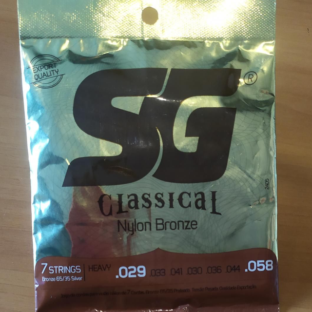 Encordoamento Violão Nylon 7 Cordas Tensão Alta SG Strings 127