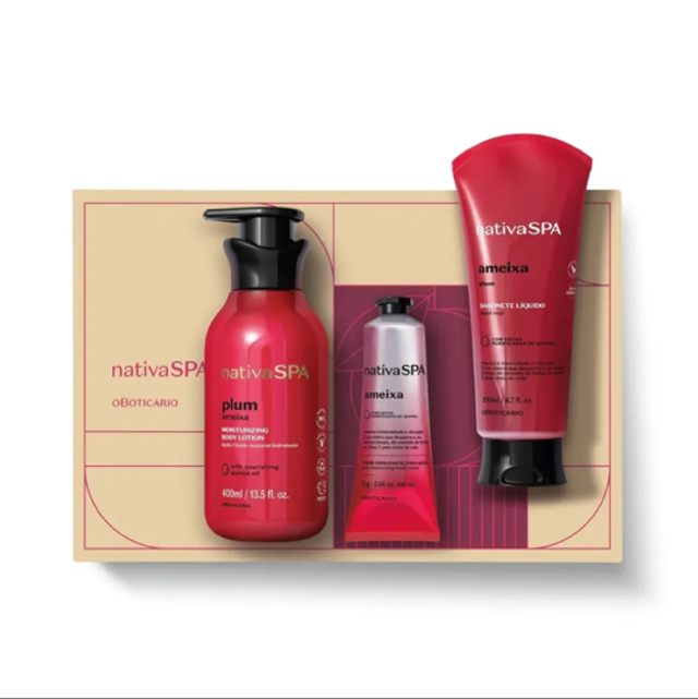 Coffret Nativa Spa Ameixa Loção Hidratante 400ml, Hand Cream 75g E Sabonete O Boticário*