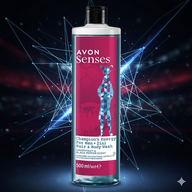 Gel Douche et Shampoing 2 en 1 Champion's energy for men (Avon)