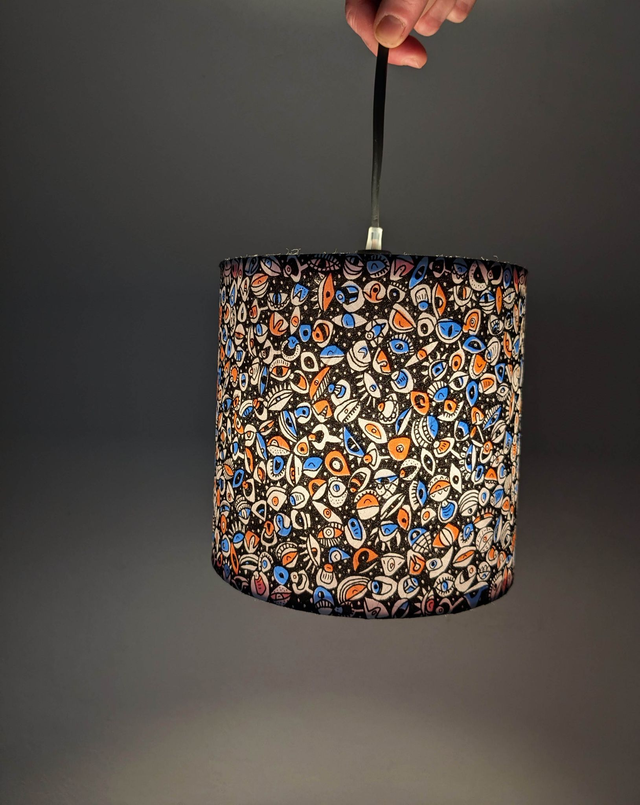 Suspension "Yeux" Orange et Bleu