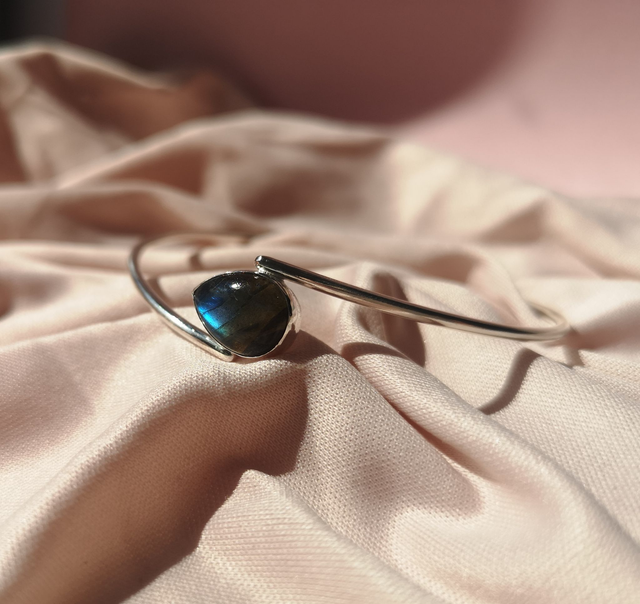 Labradorite Sterling Silver Bangle