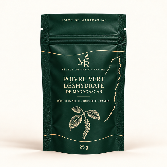 Poivre vert déshydraté de Madagascar – 25 g