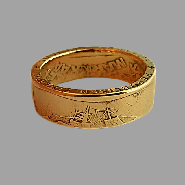 Finnish Five Markka 1989 Coin Ring  