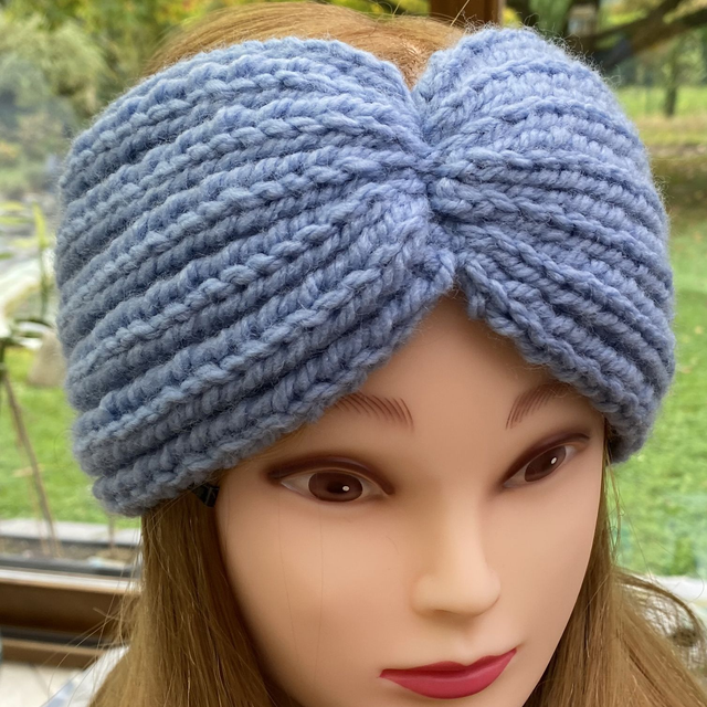 Bandeau large laine Bleu clair