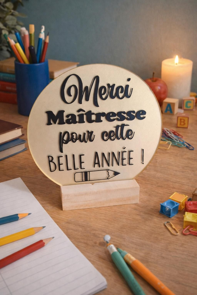 Cadeau de fin d’année scolaire « Merci Maîtresse » – idée personnalisée