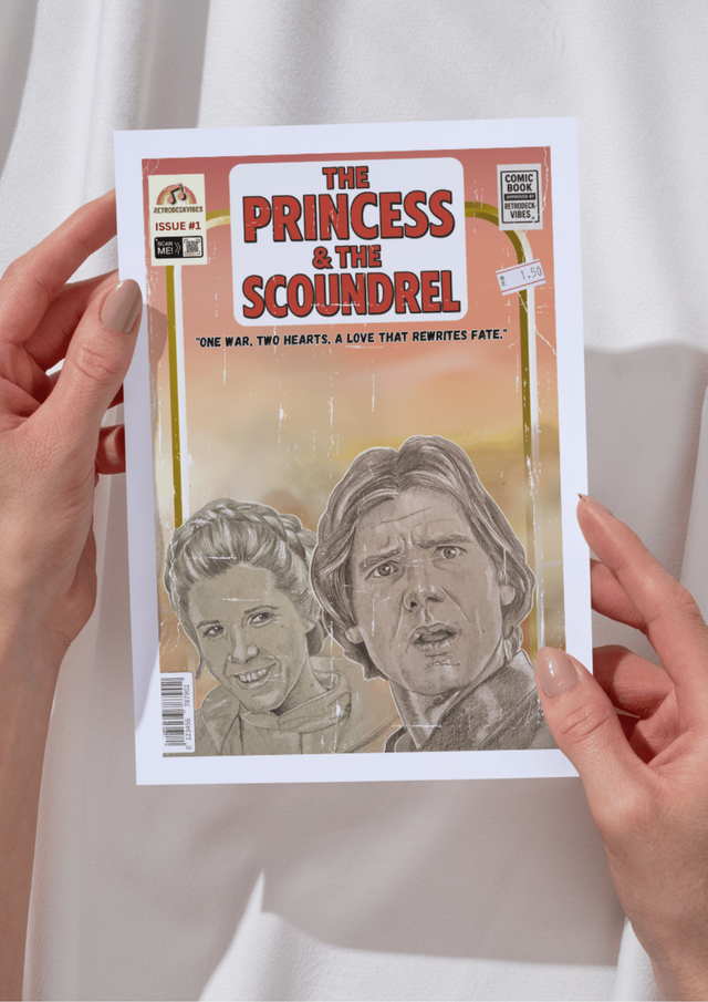 Han Solo and Princess Leia Comic Cover Art Greeting Card