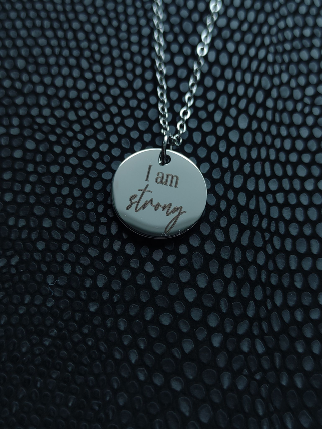 Edelstahl Kette | I am strong | Silber