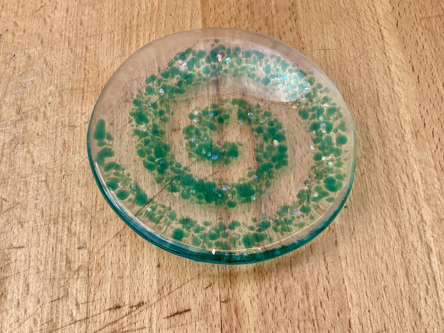 Teal sparkles trinket dish