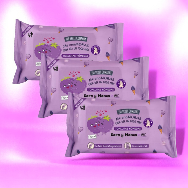 Lingette main visage WC mûres X3