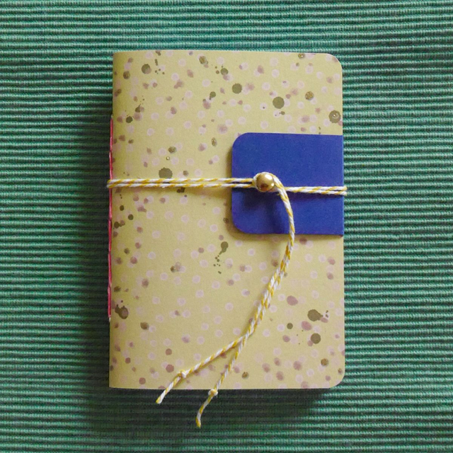 Carnet de poche A6 - jaune &amp; bleu - glitter