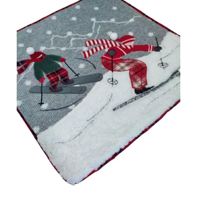 NATALE SET N.2 FEDERE CUSCINO SCIATORI 