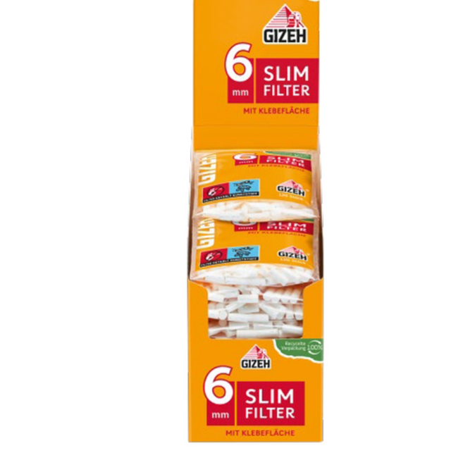 Gizeh Slim Filter mit Gummierung