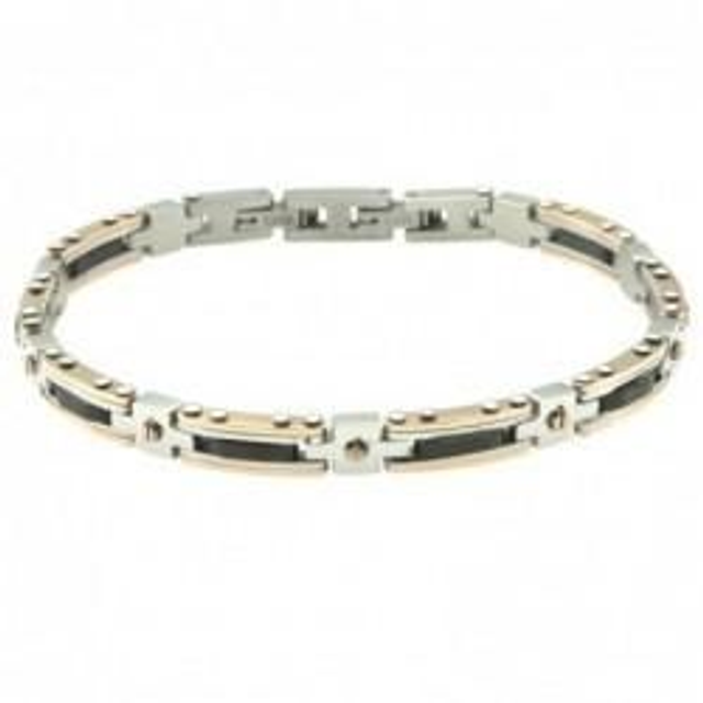 Bracciale uomo in acciaio bicolore 
