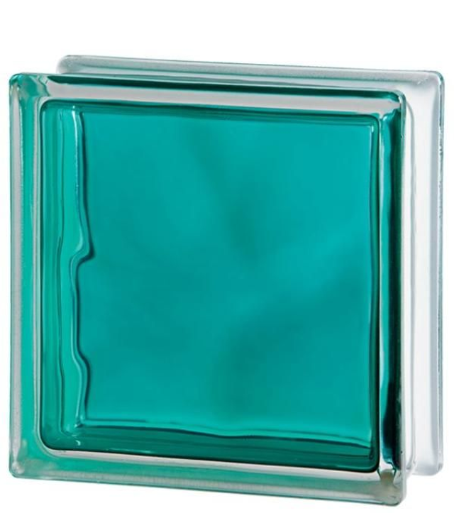 Brilly Turquoise Colour Injected Glass Block 