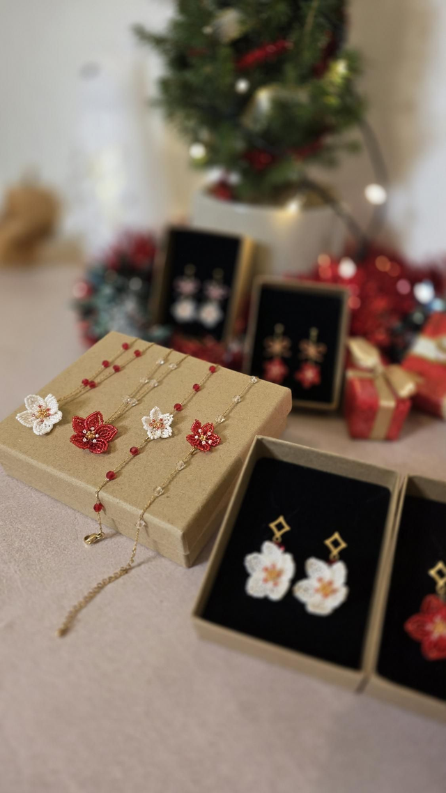 Bracelet perlé - White Christmas