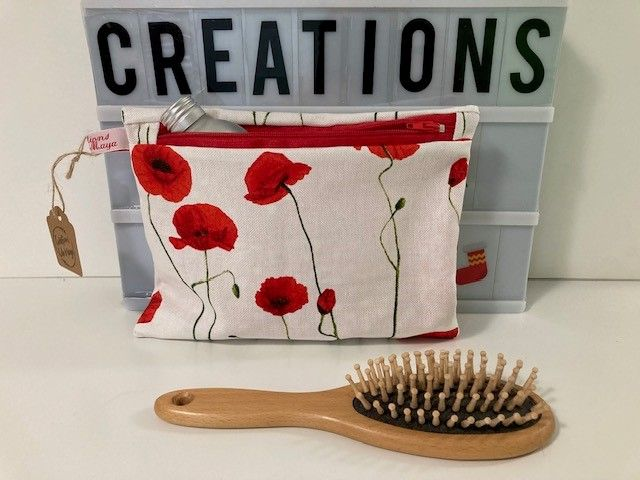 Pochette zippée M en coton