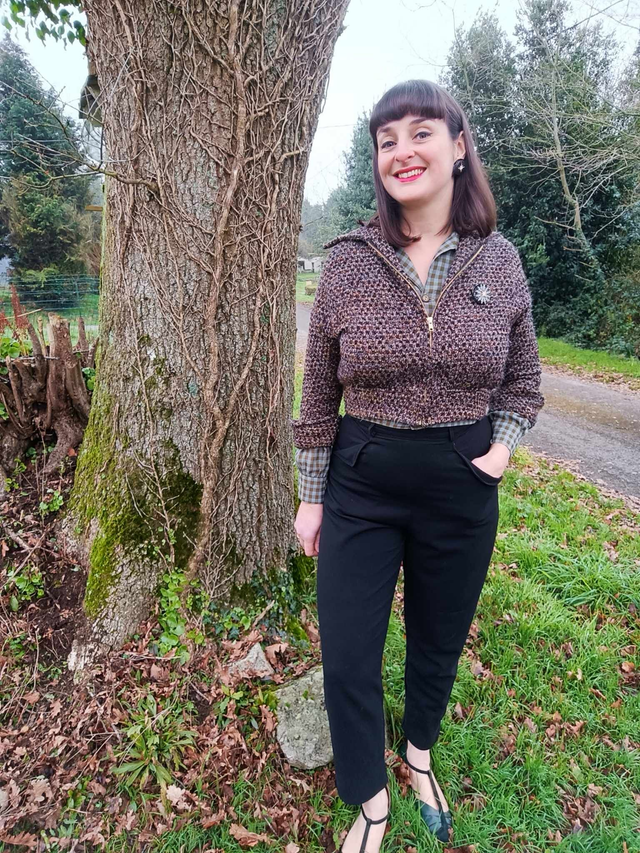 pantalon 7/8ème capri, forme cigarette noir