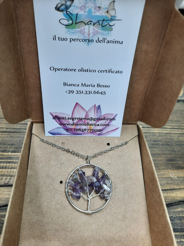Amuleto donna serie "Albero della vita" ametista