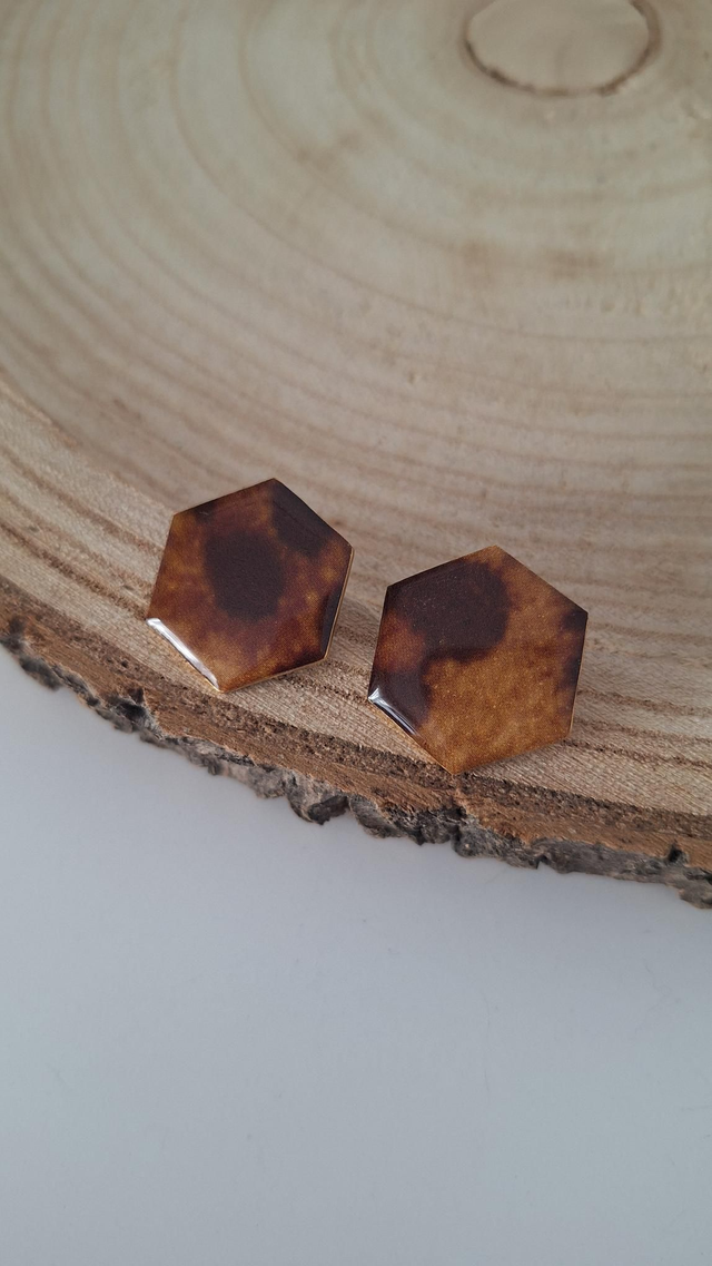 Puces d'oreilles hexagonales effet léopard 