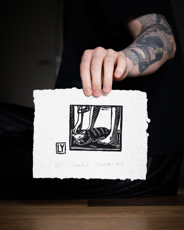 Scratch - print A6 (handmade paper)