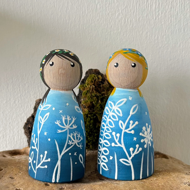 Scandinavian style floral doll blonde haired