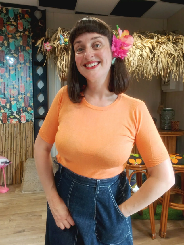 Haut basique orange