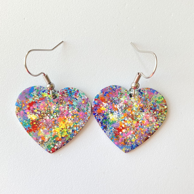 Colourful heart earrings 
