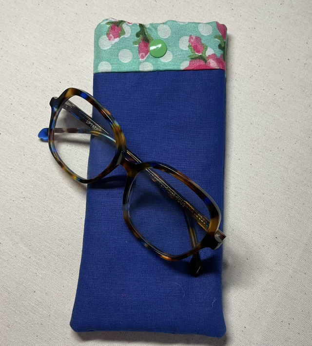 Étui à lunettes en coton bleu marine 