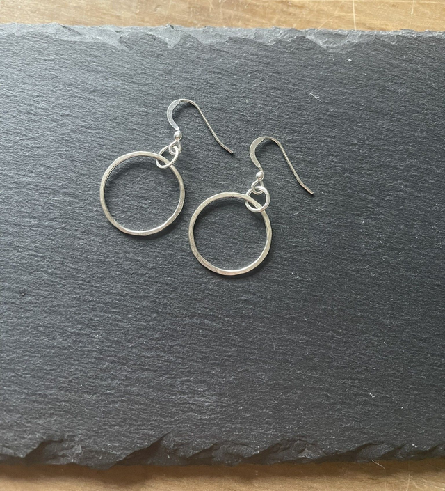 Gorgeous hoop drop earrings - sterling silver