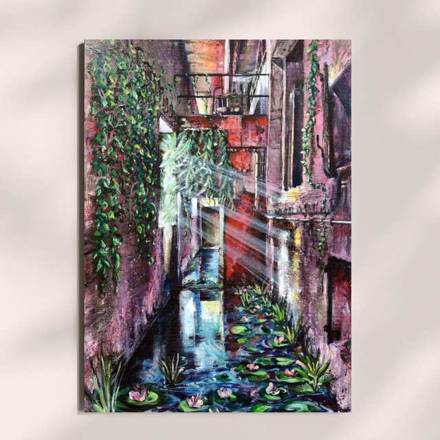 Reproduction d’art A3 sur papier photo – « Memory of a Red Wall » – Bellule Art