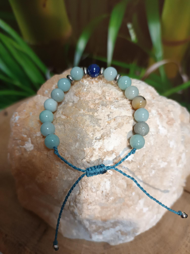 Bracelet en amazonite de chine et lapis lazuli