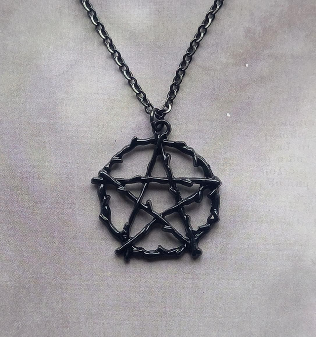 Black Rustic Pentagram Necklace (Medium)
