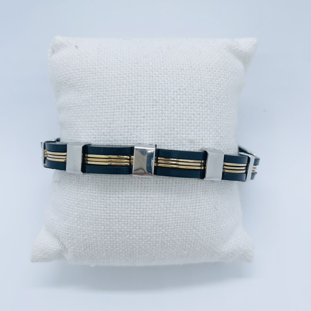 Bracelet homme argenté et doré 