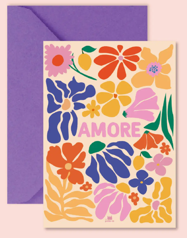 Carte "Décoration" - Fleur d'Amore (avec enveloppe)
