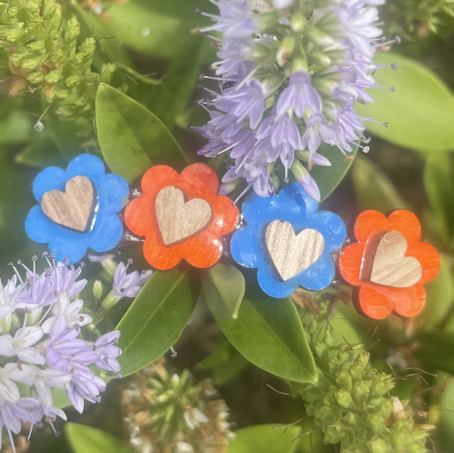 Barrette fleurs et cœurs 