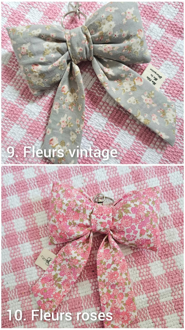 Bijoux de sacs/portes clés en tissus upcyclés